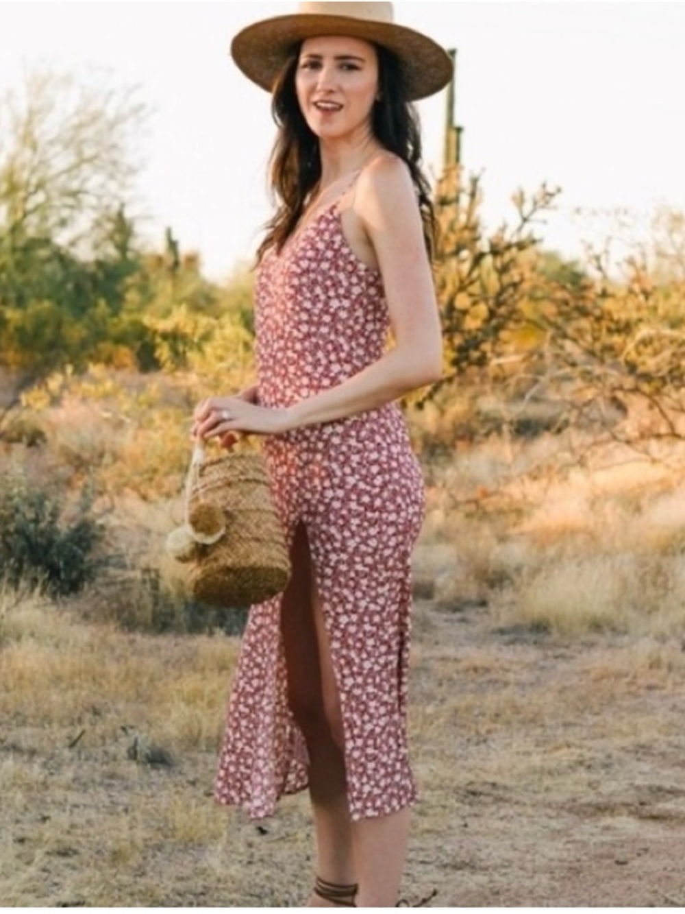 Reformation Crimini Red Floral Slip Dress